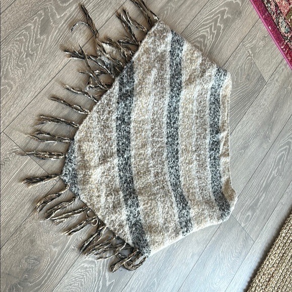 Cozy Striped Fringe Shawl - Picture 5 of 5